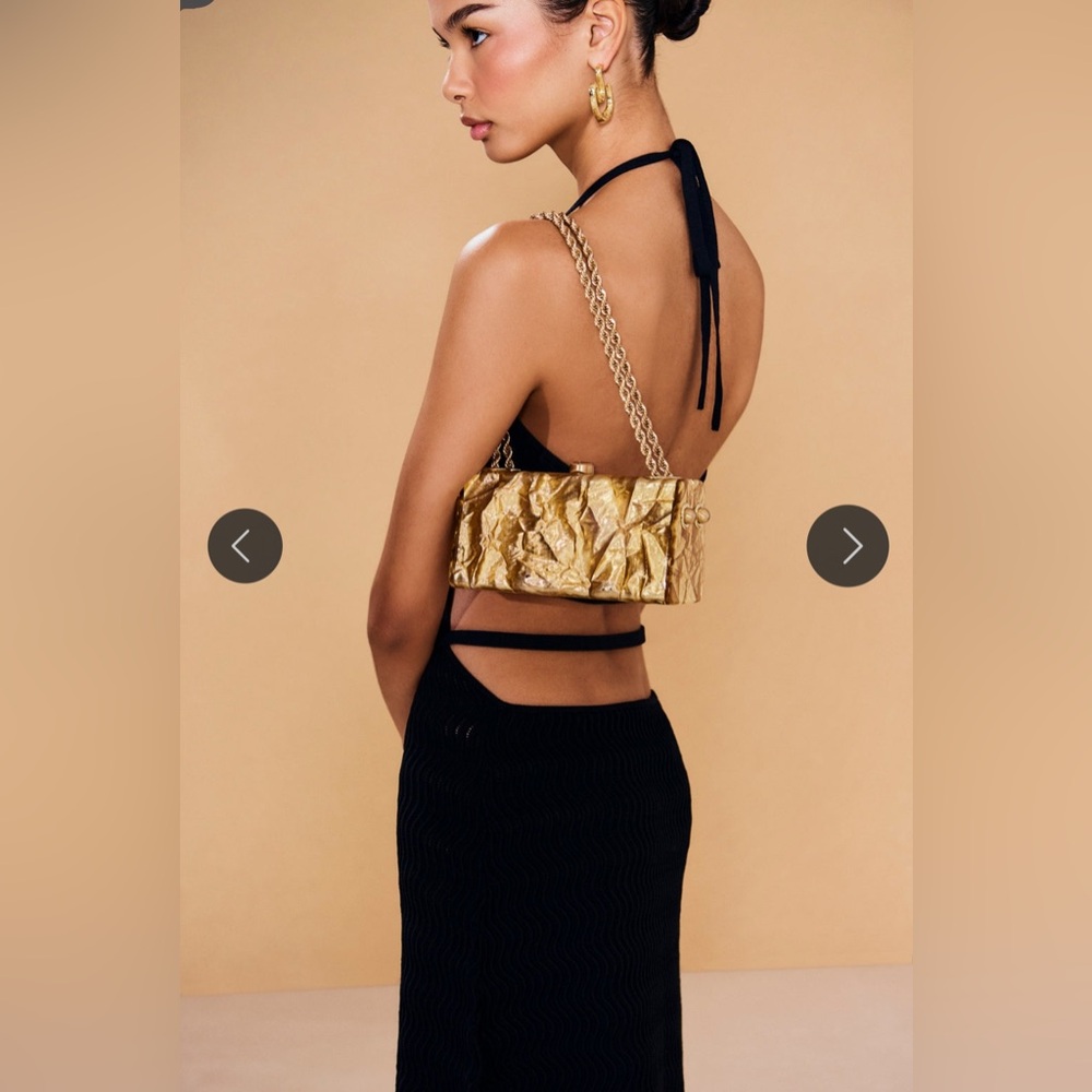 NWT Cult Gaia Hajar Shoulder Bag / Color Gold